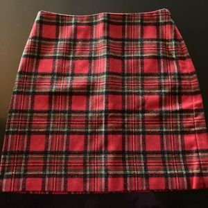 Red plaid skirt. Worn 1 time Size 10P